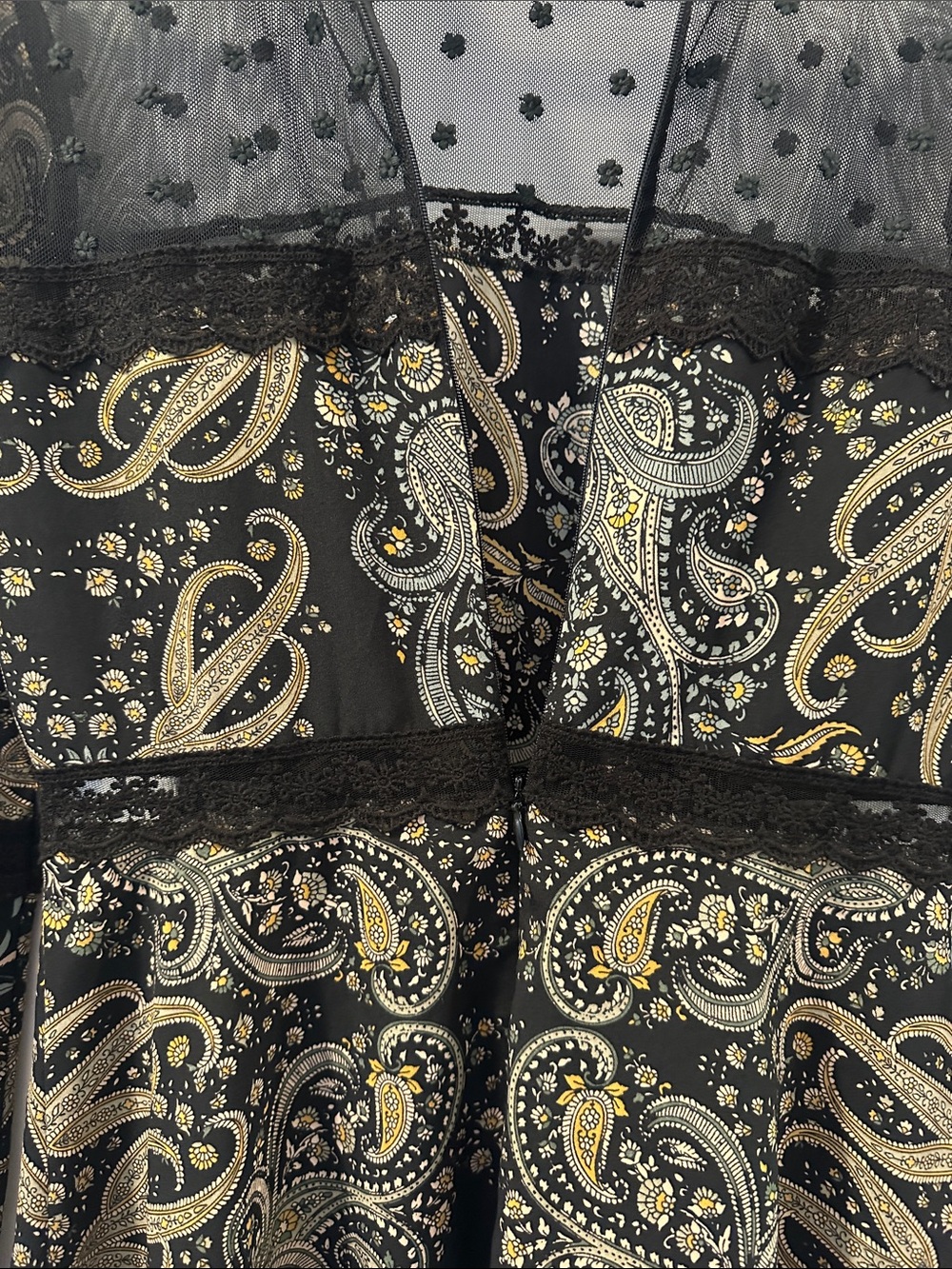 CUPCAKES AND CASHMERE Black Paisley Lace Long Sleeve Mini Dress SzS Feminine EUC - Picture 13 of 17